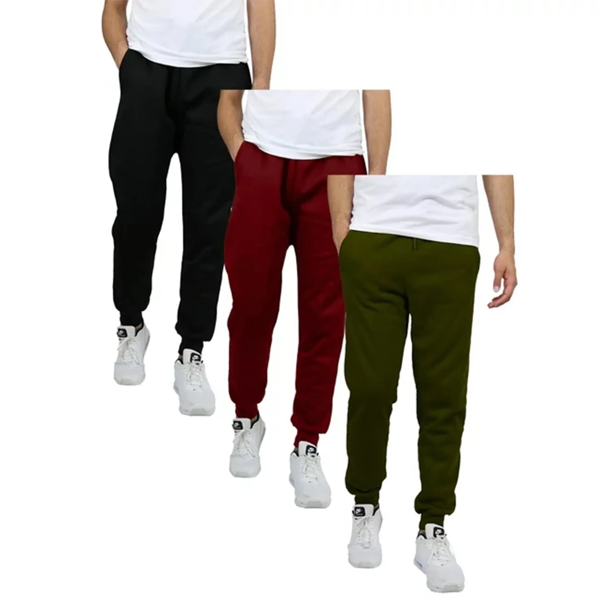 Galaxy by Harvic 3-Pack Mens Slim Fit Fleece Jogger Sweatpants (S-2XL)