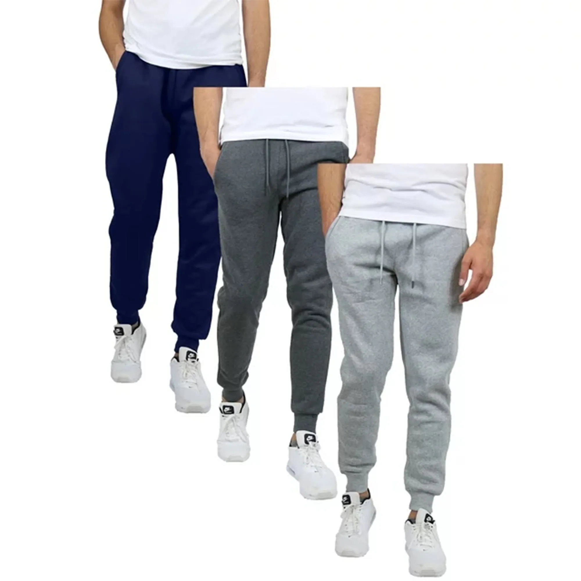 Galaxy by Harvic 3-Pack Mens Slim Fit Fleece Jogger Sweatpants (S-2XL)