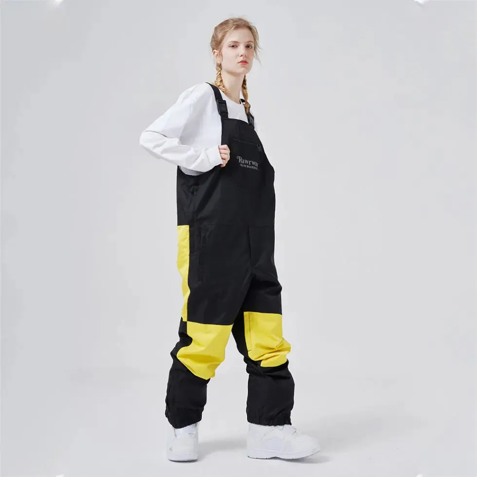 Hotian Colorblock Women Insulated Snow Snowboard Bibs