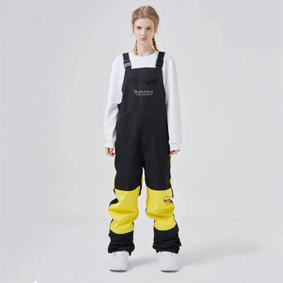 Hotian Colorblock Women Insulated Snow Snowboard Bibs