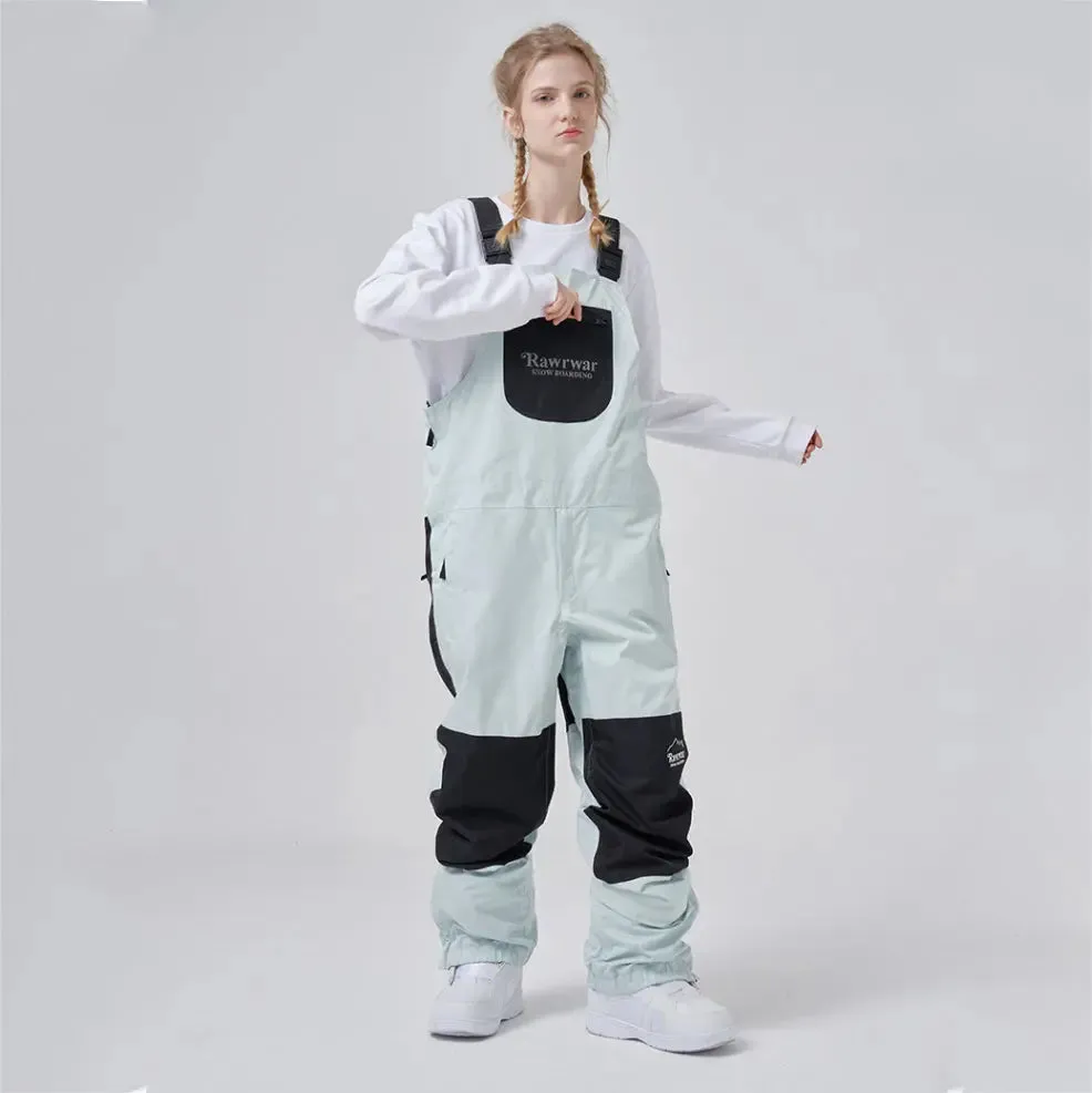 Hotian Colorblock Women Insulated Snow Snowboard Bibs