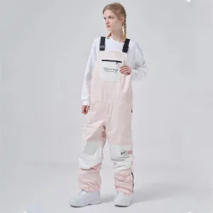 Hotian Colorblock Women Insulated Snow Snowboard Bibs