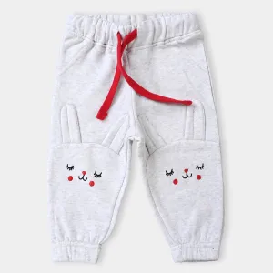 Infant Girls Fleece Sleeping Pajamas Bunny Face-Off White