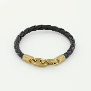 Journey Single Wrap Leather Bracelet (Black)
