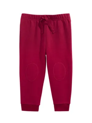 Kids Boy's Knee Patch Joggers,Burgundy