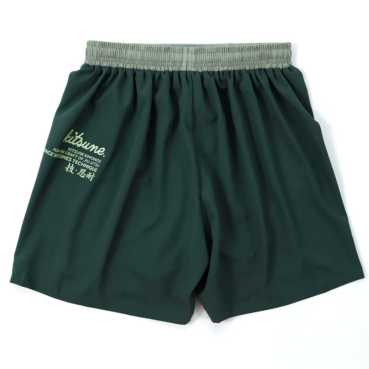 Kitsune "Red Skies" Compression-Lined Shorts - Olive Green