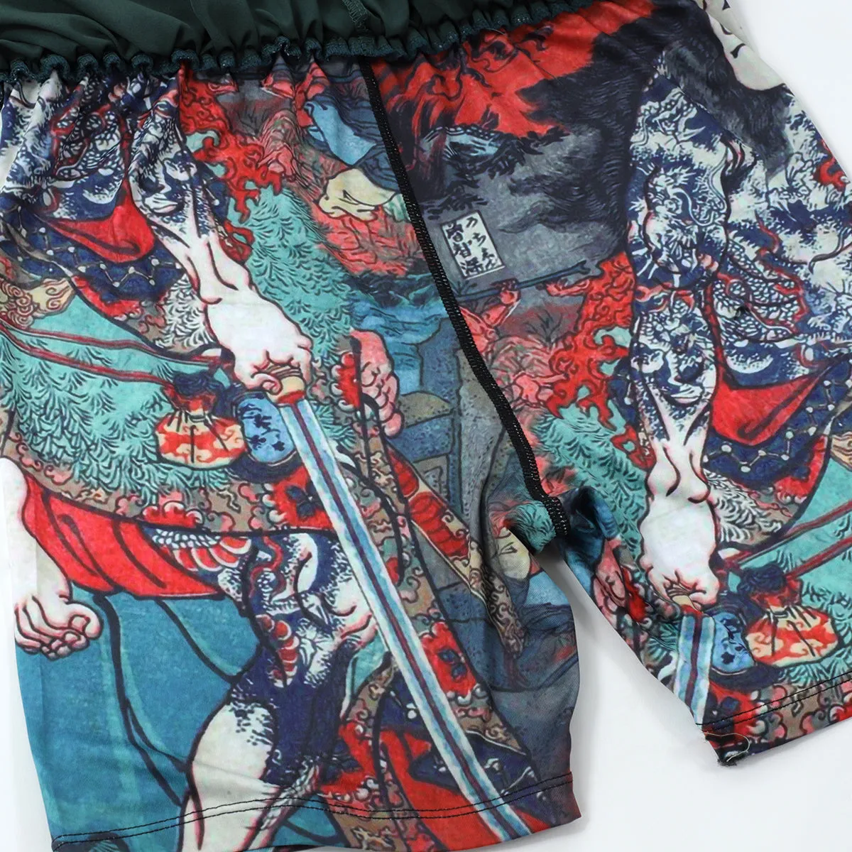 Kitsune "Red Skies" Compression-Lined Shorts - Olive Green