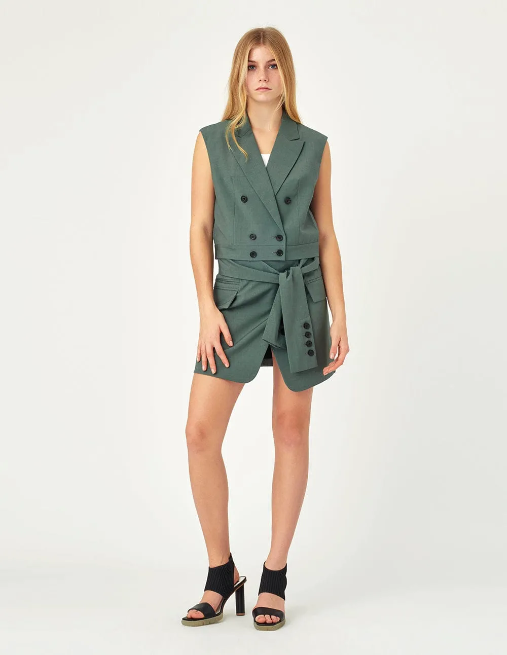 Krystal Green Suit Collar Loose Fit Jacket