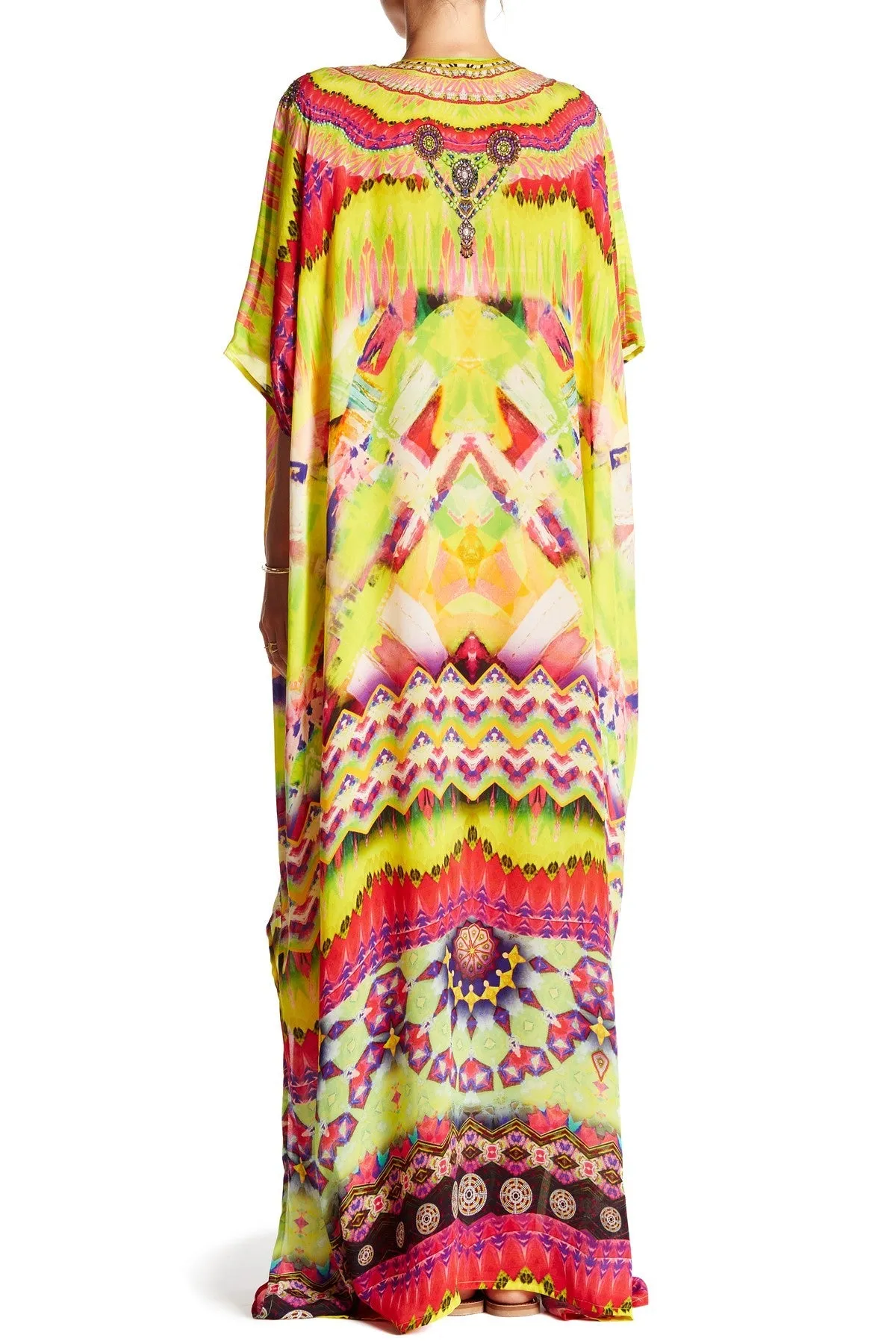 Kyle Richards Kaftan Geometric Print