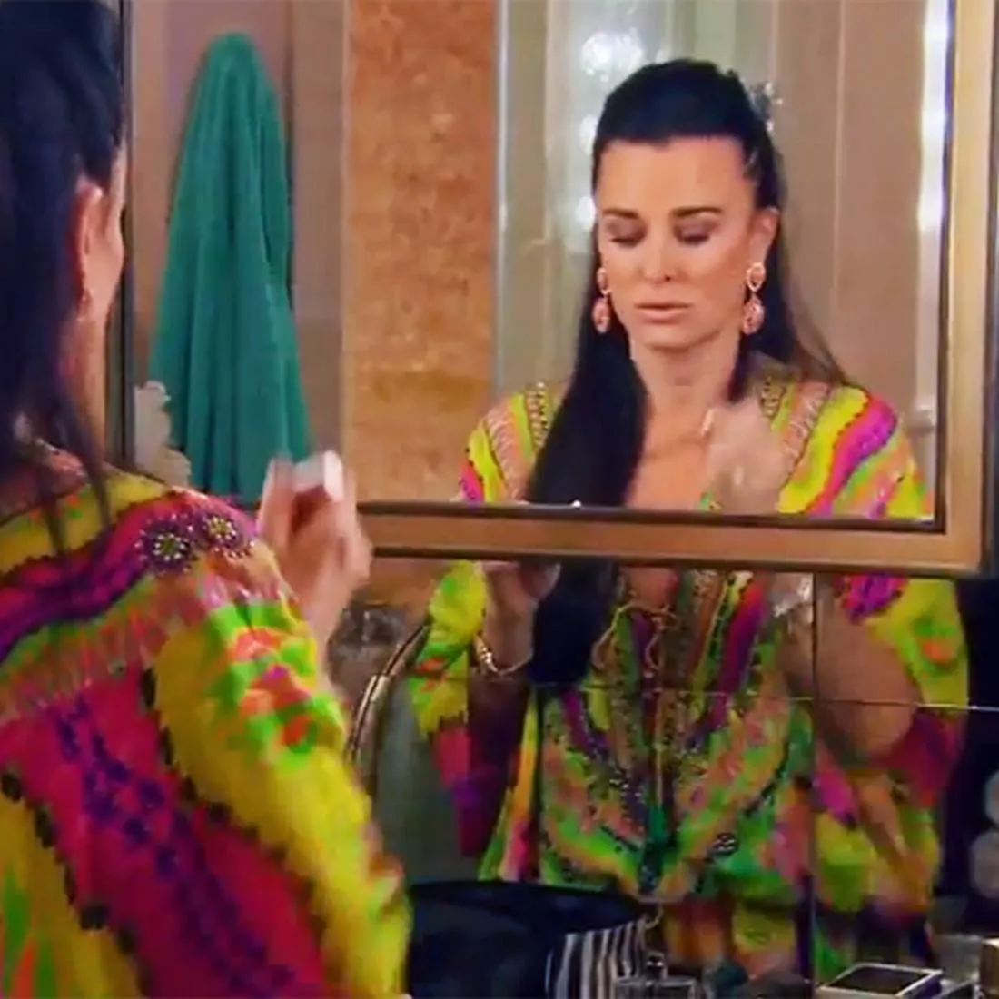 Kyle Richards Kaftan Geometric Print