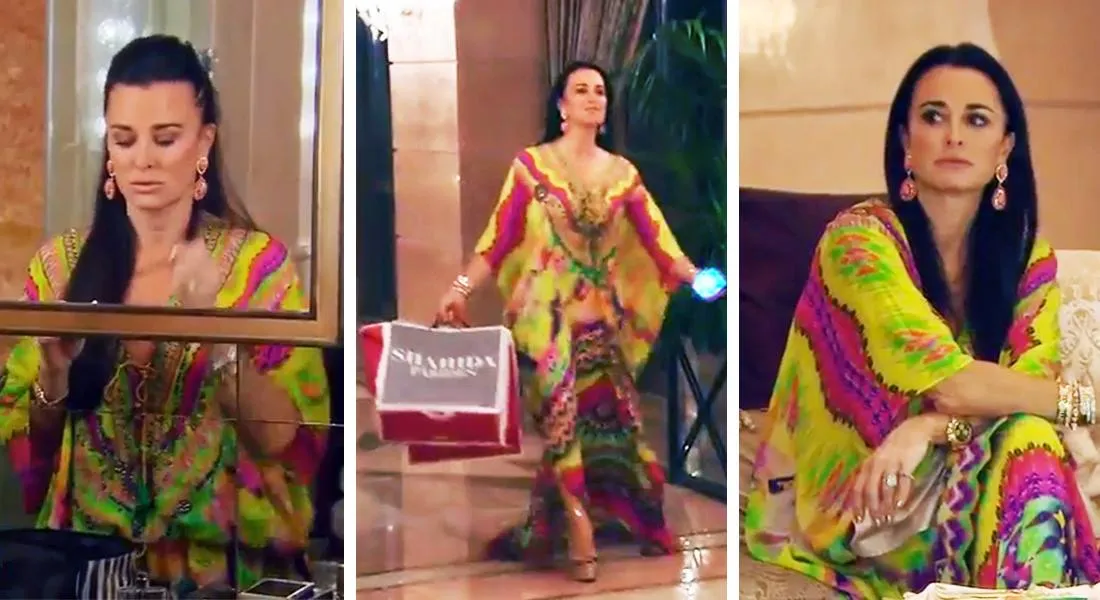 Kyle Richards Kaftan Geometric Print
