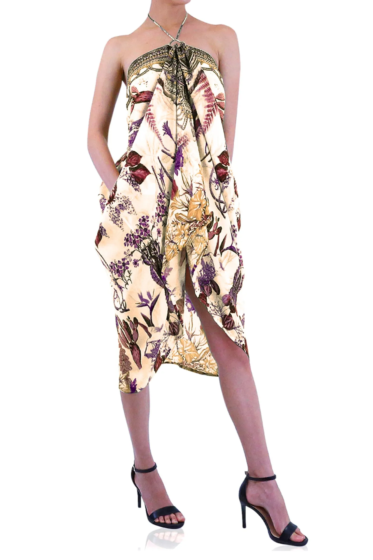 Lace Up Short Kaftan Dress for Women