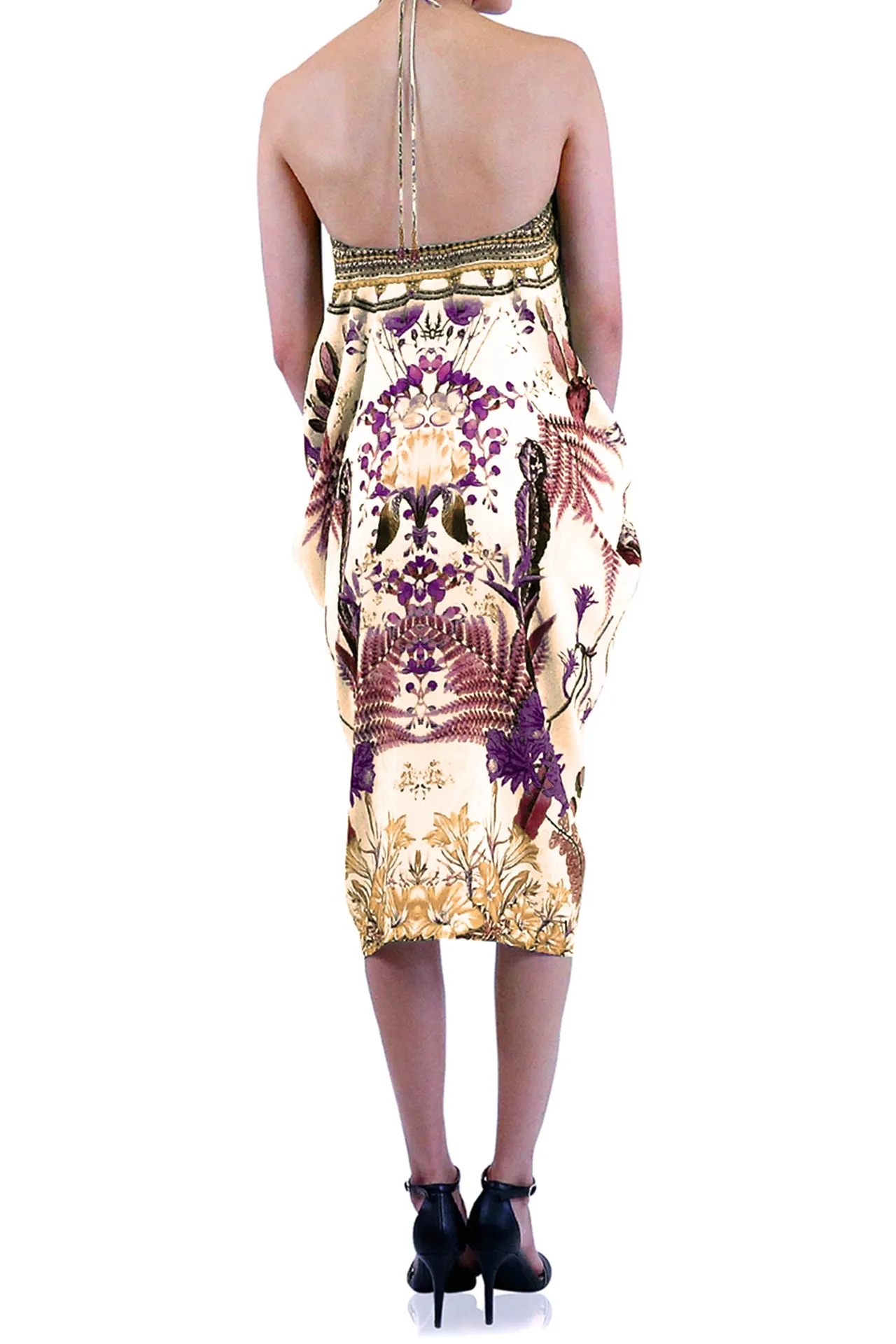 Lace Up Short Kaftan Dress for Women