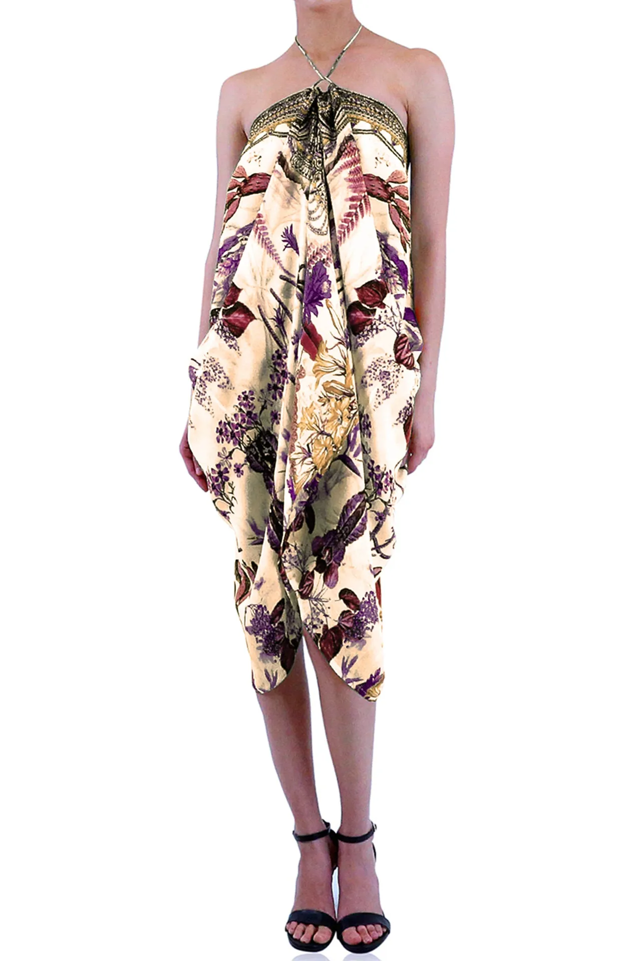 Lace Up Short Kaftan Dress for Women