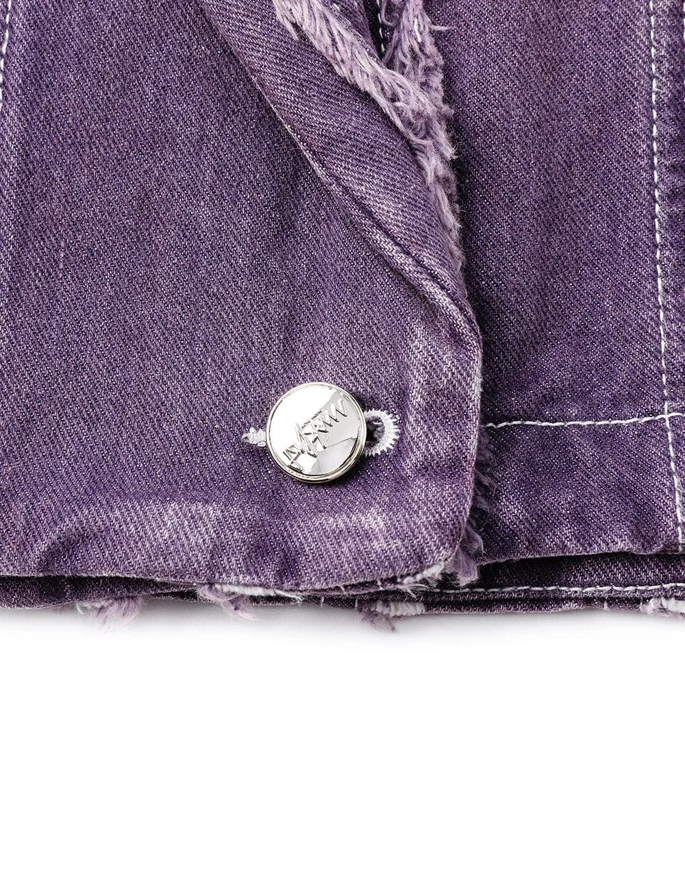 Ladies Purple Denim Cropped Jacket