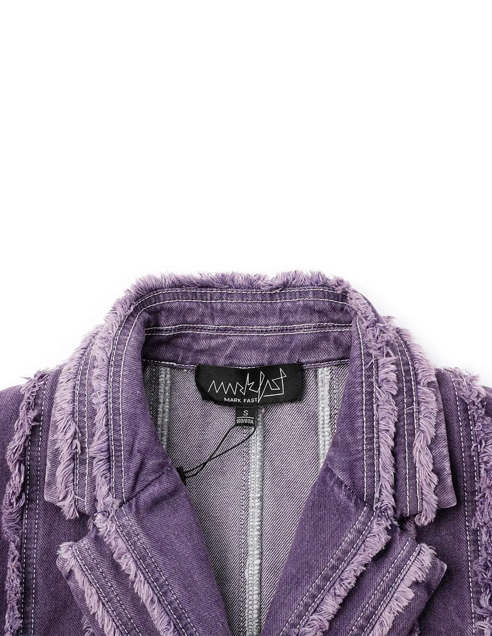 Ladies Purple Denim Cropped Jacket