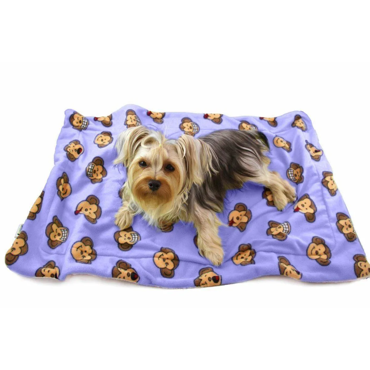 Lavender Silly Monkey Fleece Dog Blanket
