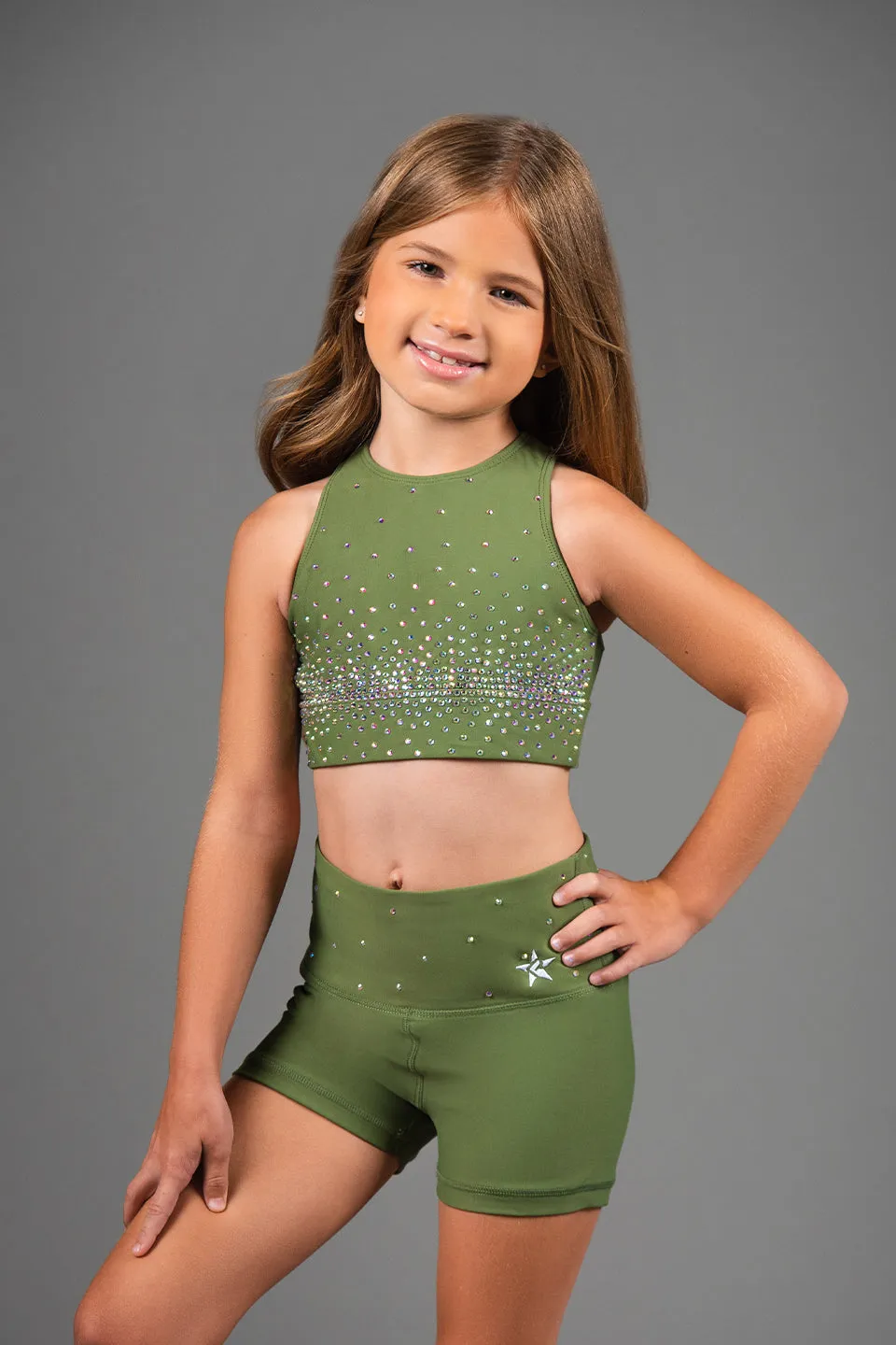 Legendary Compression Short in Army Green Crystal