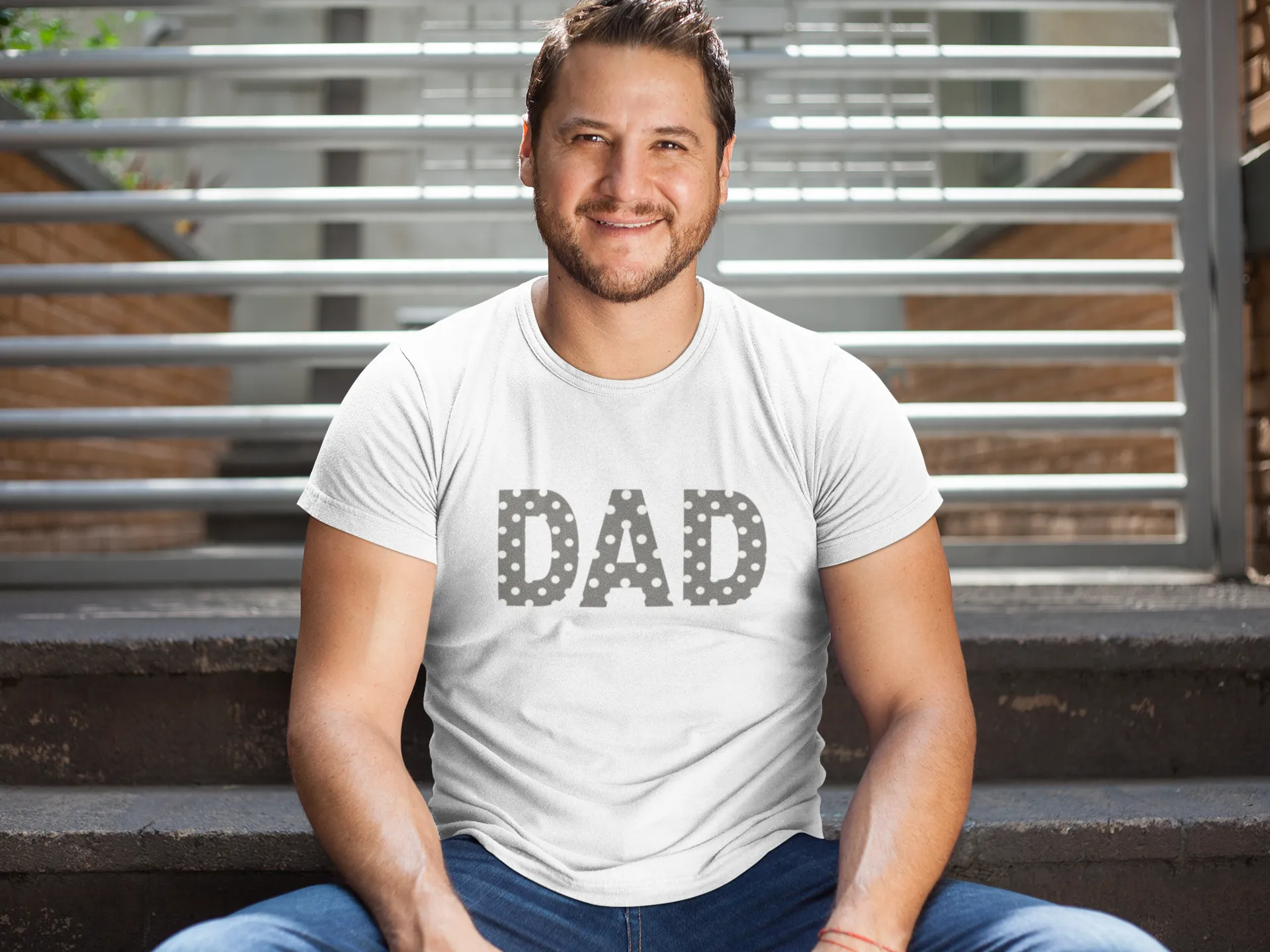 Lisa Robe & Matching Swaddle & Polka Dot Dad T-Shirt & Big Sister T-Shirt Set