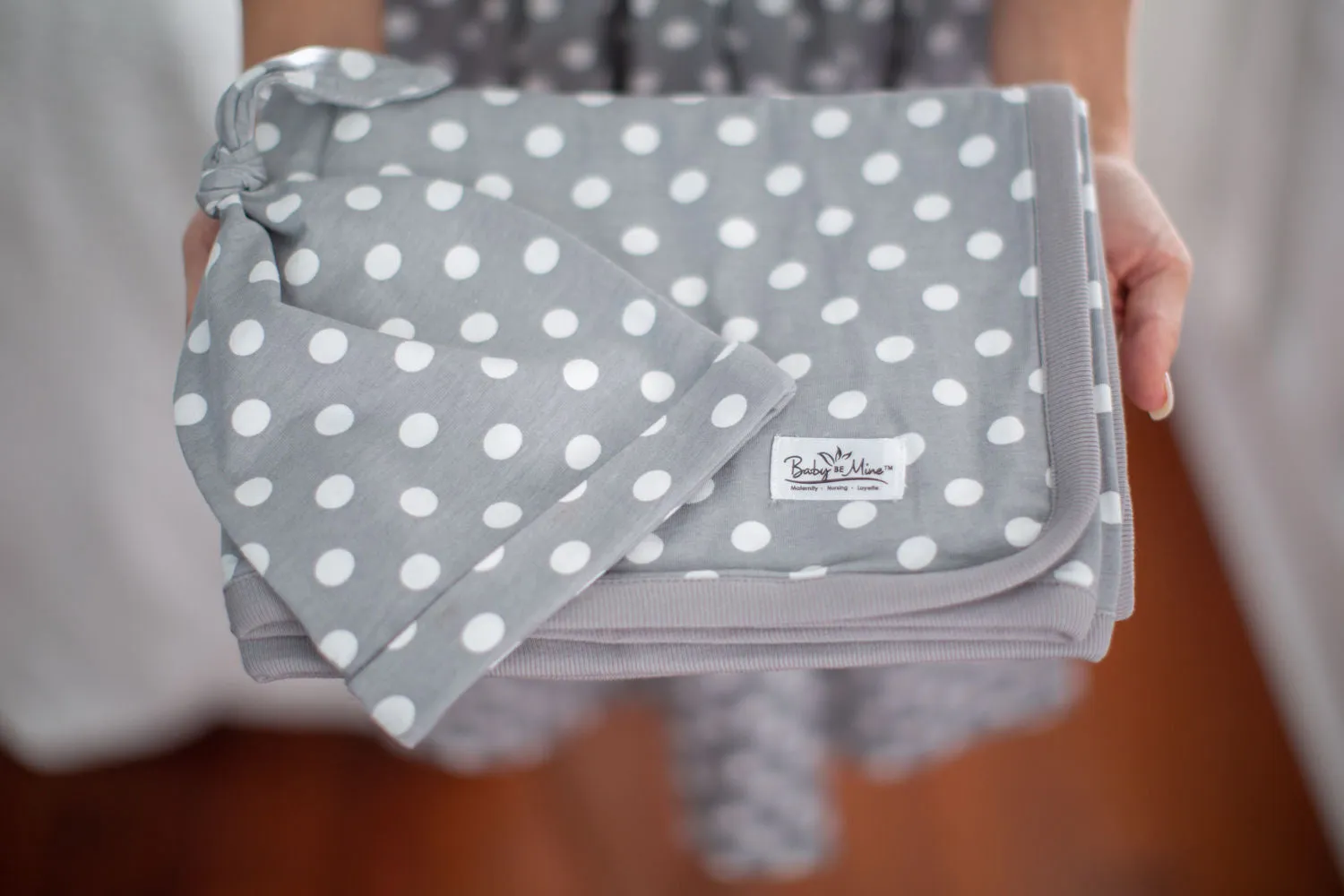 Lisa Robe & Matching Swaddle & Polka Dot Dad T-Shirt & Big Sister T-Shirt Set