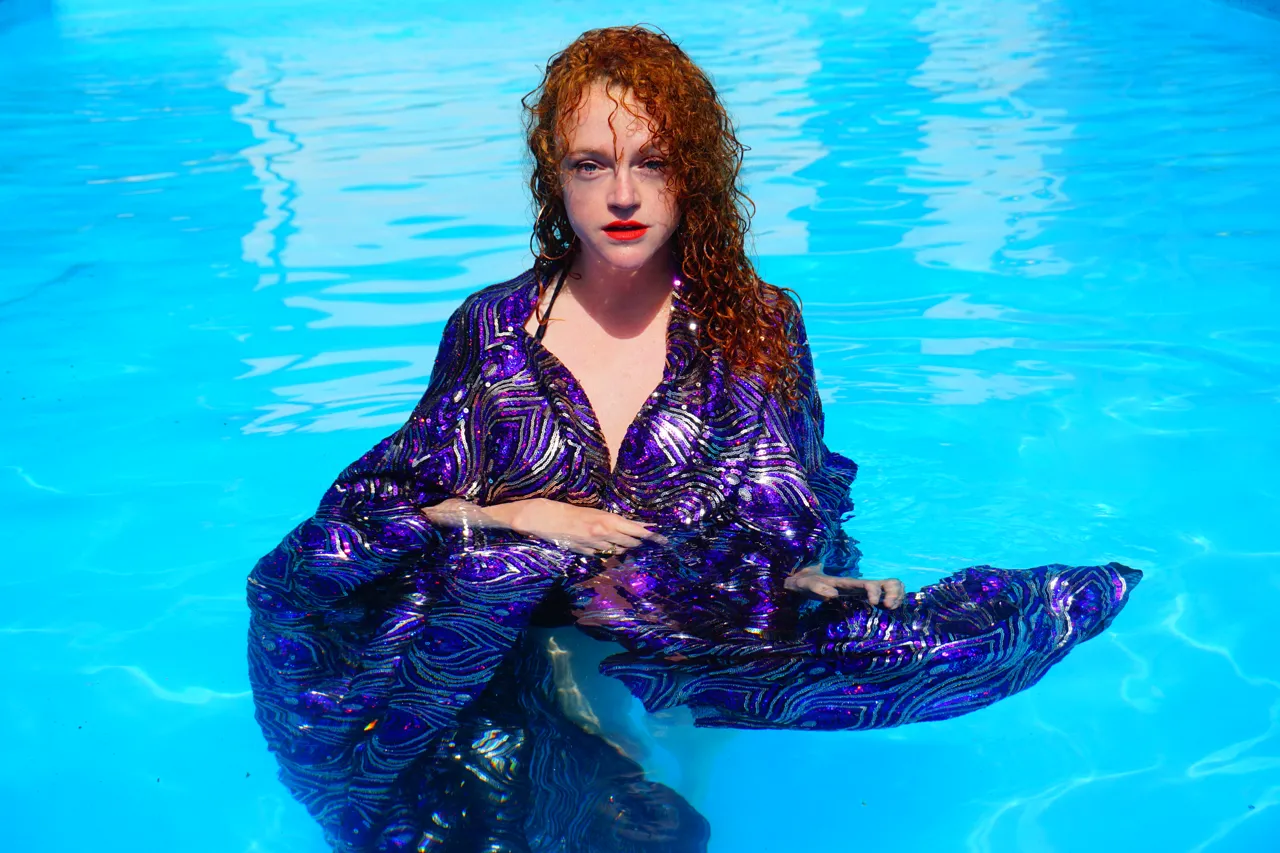 Luxury Purple Sparkle Holographic Sequin Kaftan Gown / Kimono Robe