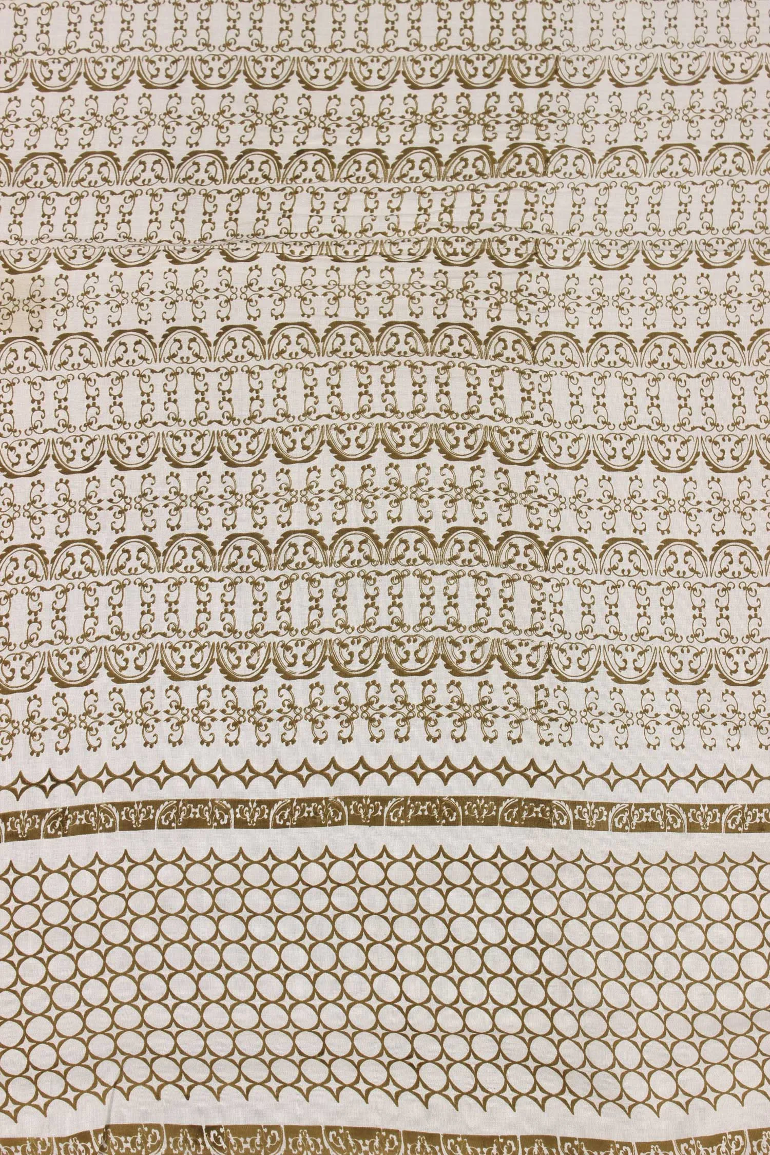 Mehndi Green & White Traditional Printed Rayon Fabric