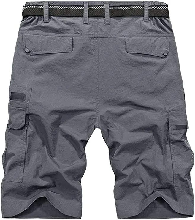 Men's Army Green Expandable Waist Casual Quick Dry Cargo Shorts