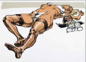 Monkey Trick Serigraph Print by Derek Hess