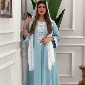 Muslin Dress with Pure Scarf Women Abaya 427188 L
