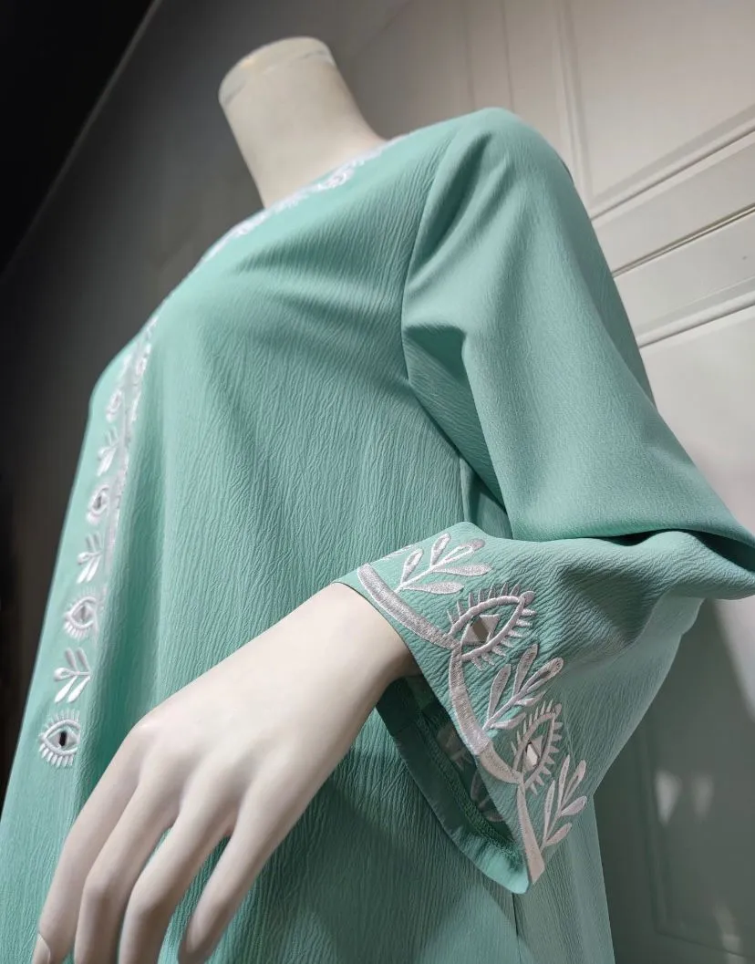Muslin Dress with Pure Scarf Women Abaya 427188 L