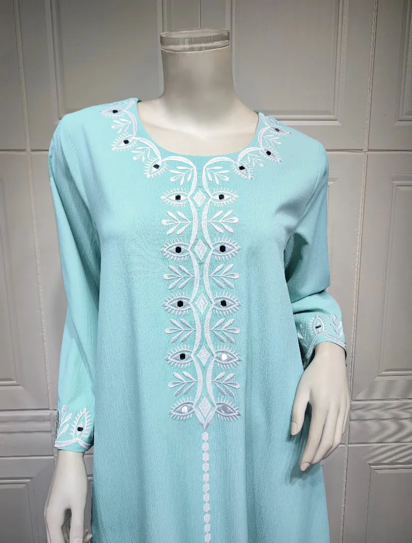 Muslin Dress with Pure Scarf Women Abaya 427188 L