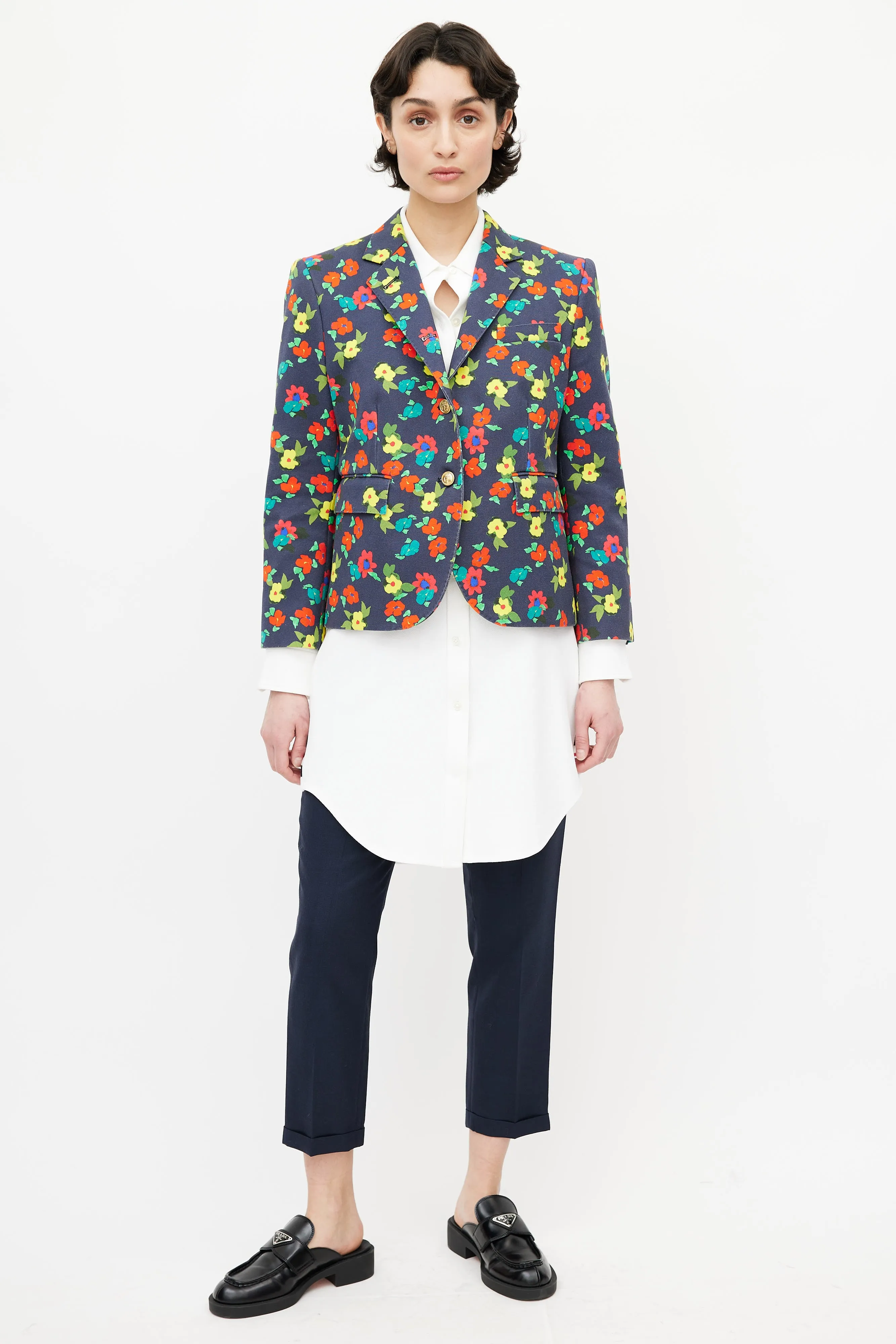 Navy & Multi Floral Blazer