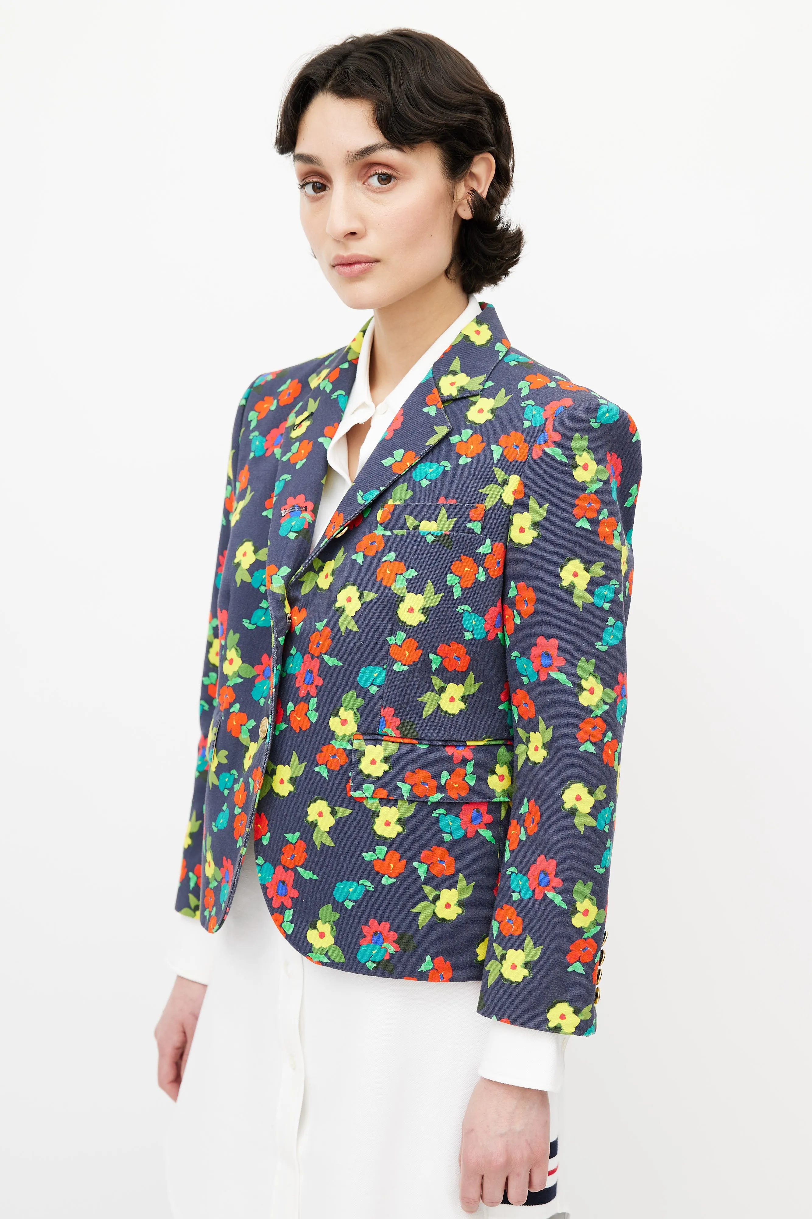 Navy & Multi Floral Blazer