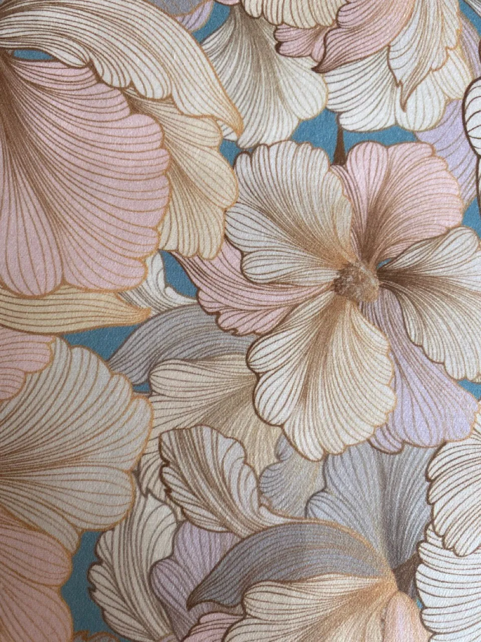 Oyster Floral Cotton Sateen Kaftan Dress