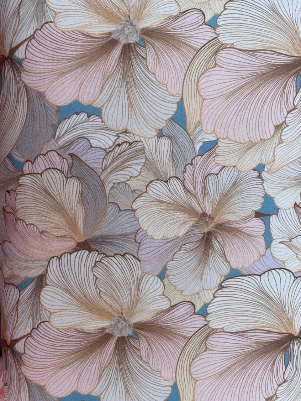 Oyster Floral Cotton Sateen Kaftan Dress