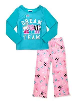 Peppa Pig Girls' 2 Piece Cuddle Fleece Pajama Set Sleepwear