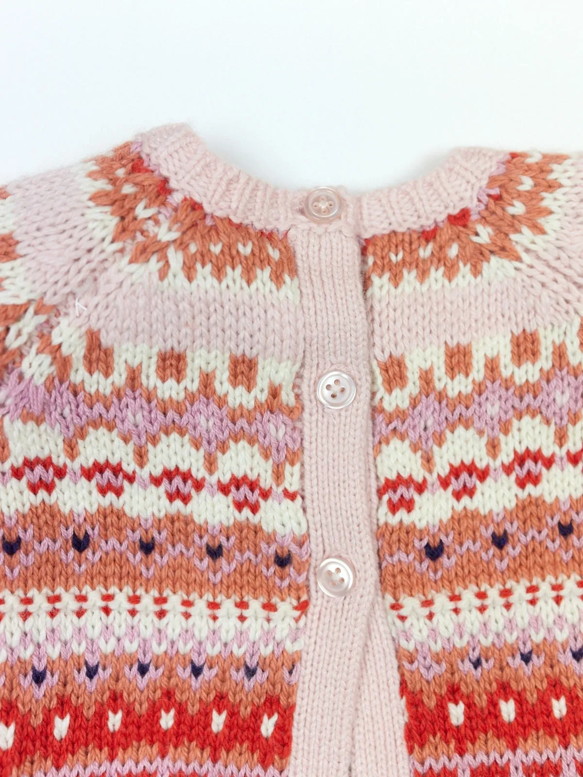 Pink Fairisle Knit Baby Set