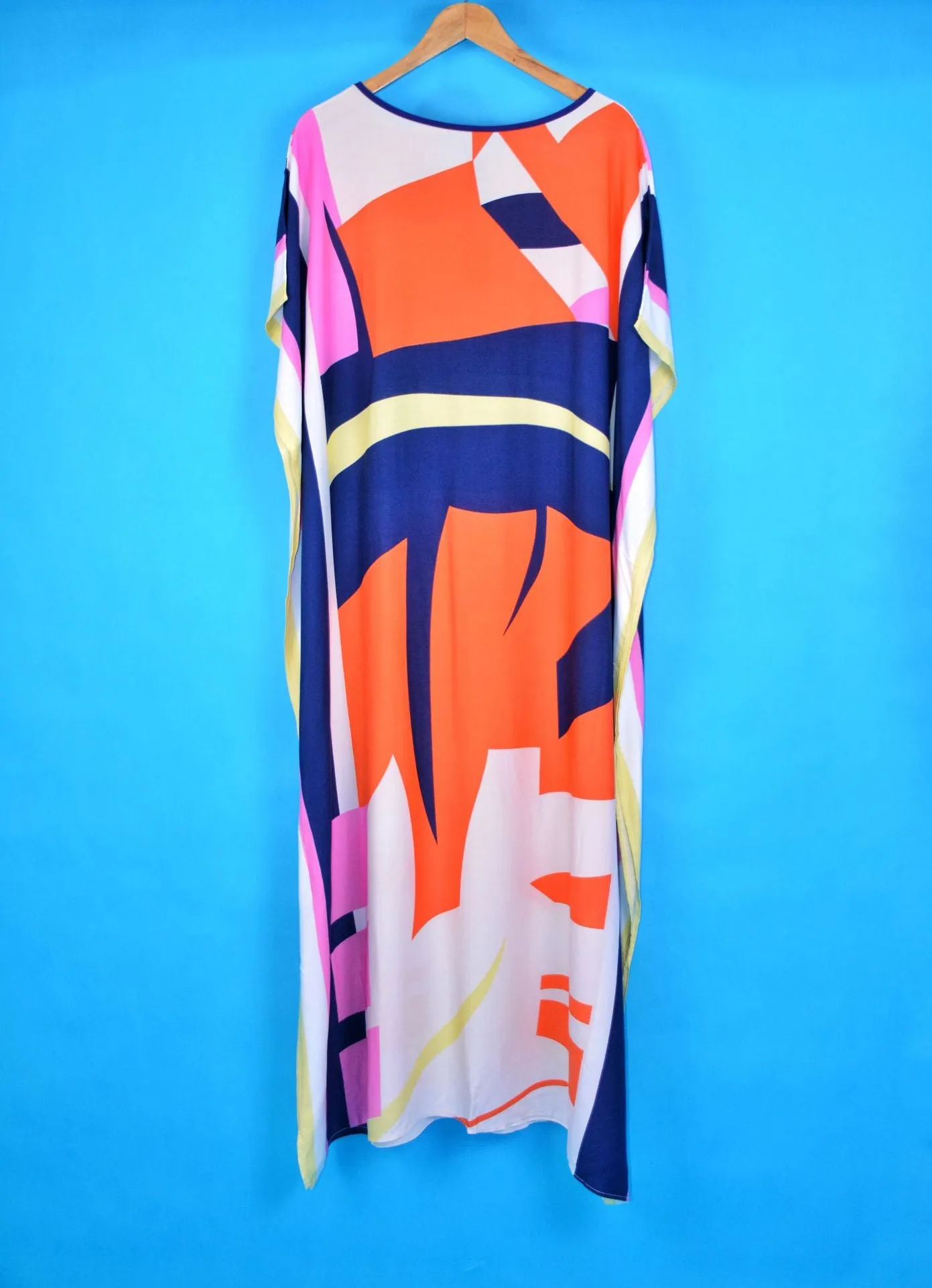 Print Plus Size V-Neck Kaftan Swimsuit Cover Up for Women
