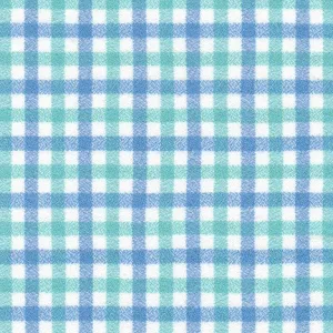 Remnant 12924, Mammoth Cotton Flannel  "Baby Blues" Multicolor Plaid Fabric, 2.25 yard bolt end cut