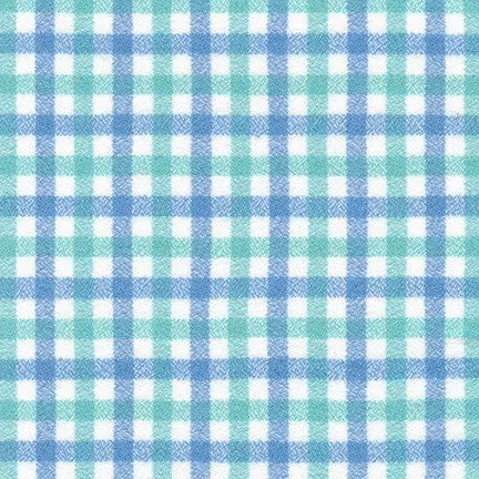 Remnant 12924, Mammoth Cotton Flannel  "Baby Blues" Multicolor Plaid Fabric, 2.25 yard bolt end cut