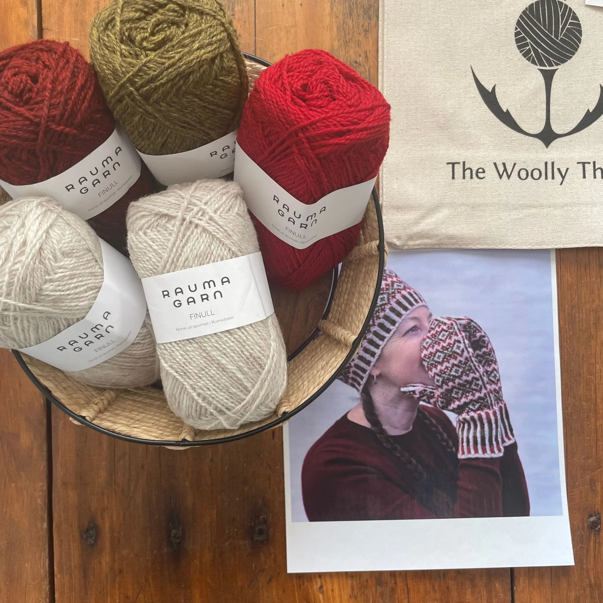 Rhus Hat, Cowl, and Mittens by Virginia Sattler-Reimer in Finullgarn