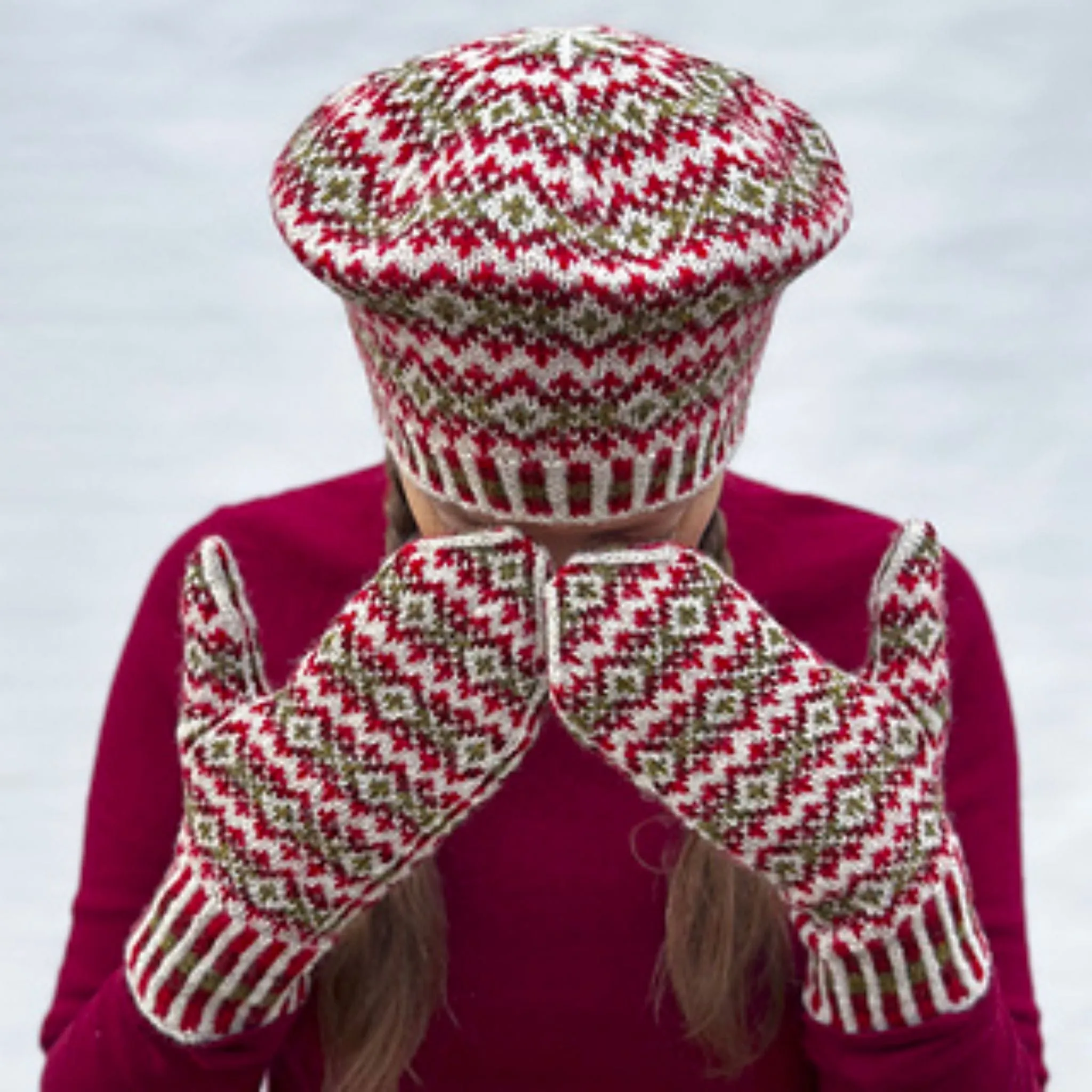 Rhus Hat, Cowl, and Mittens by Virginia Sattler-Reimer in Finullgarn