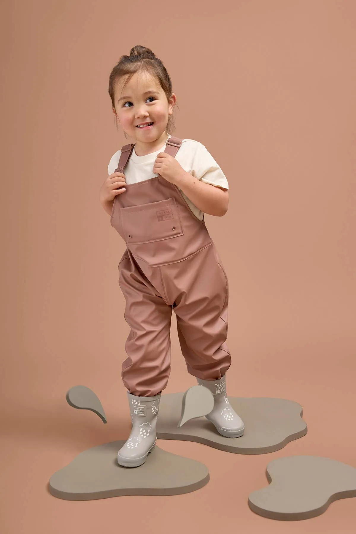 Rose Kids Waterproof Rain Dungarees