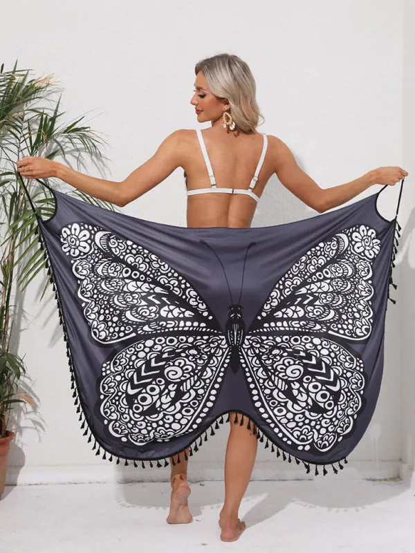 Runway Butterfly Beach Convertible Cover-Up Dress for Women
