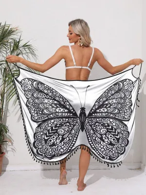 Runway Butterfly Beach Convertible Cover-Up Dress for Women