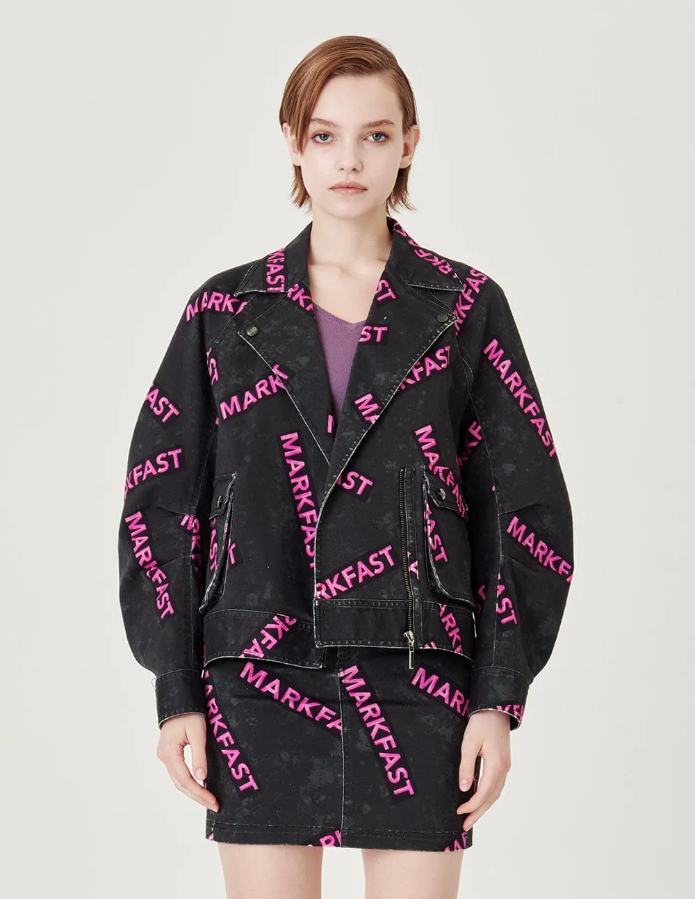 Runway Logo Lapel Denim Jacket