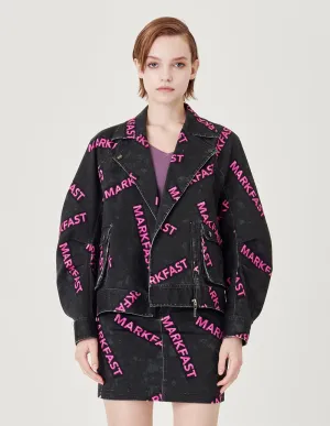 Runway Logo Lapel Denim Jacket