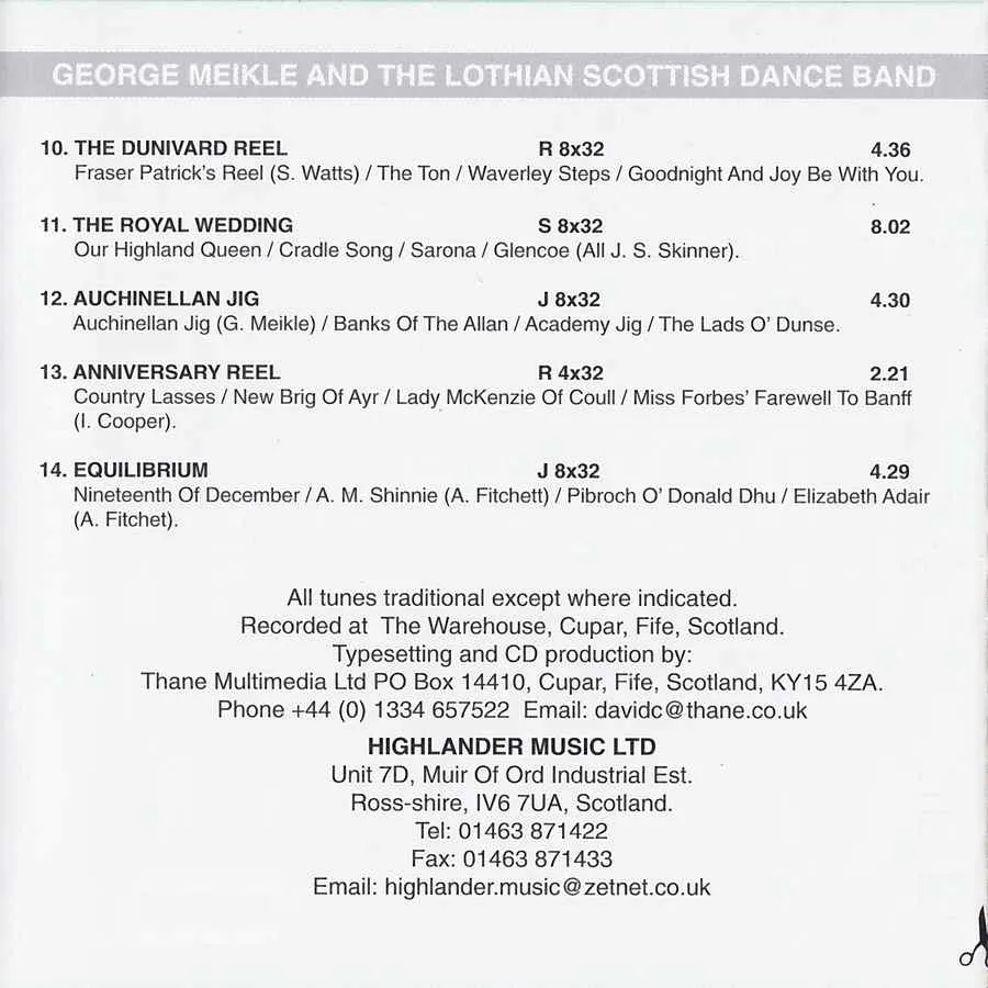 Scottish Dances Vol 10 - George Meikle & The Lothian Scottish Dance Band