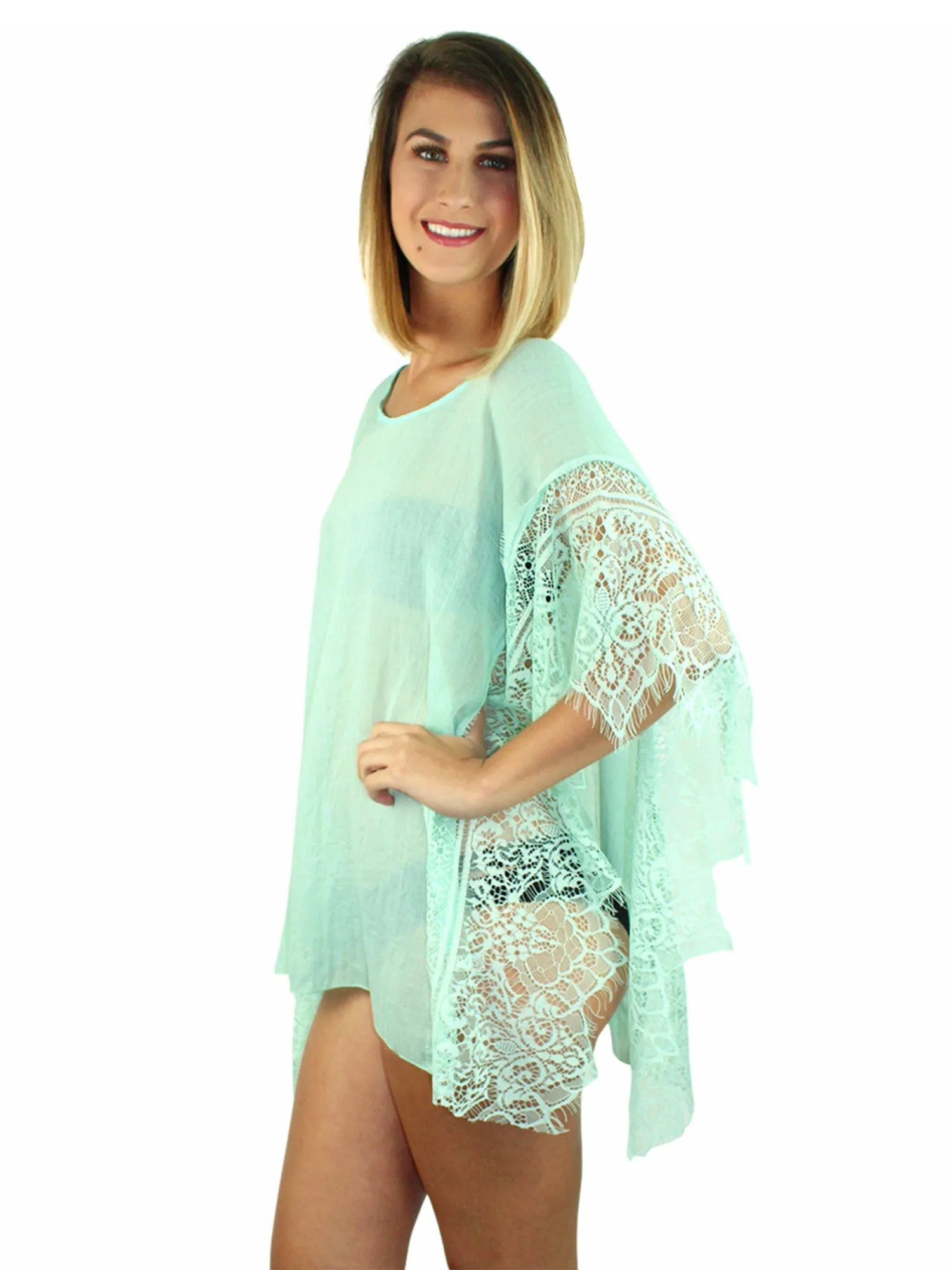 Sheer Romance Swim Beach Cover Up Top