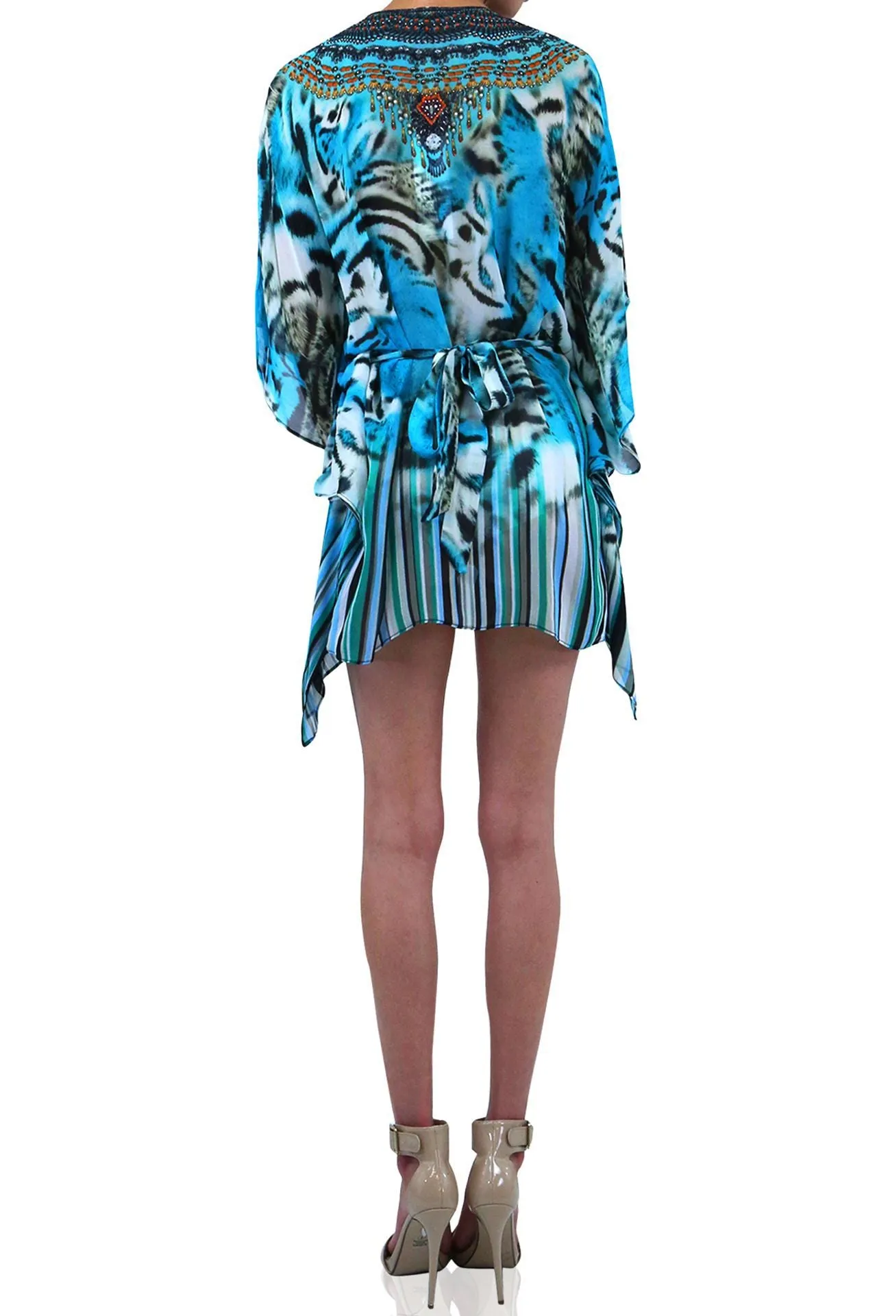 Short Kaftan Aqua Green